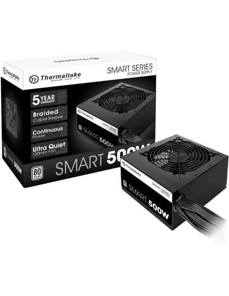 Fuente de alimentación completamente modular Thermaltake Smart 500 W 80+ White  ATX12V v2.3 / EPS12V (PS SPD 0500NPCWUS W)