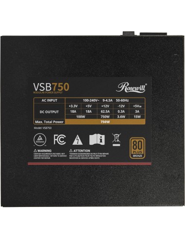 Fuente de alimentación Rosewill VSB 750 W 80+...