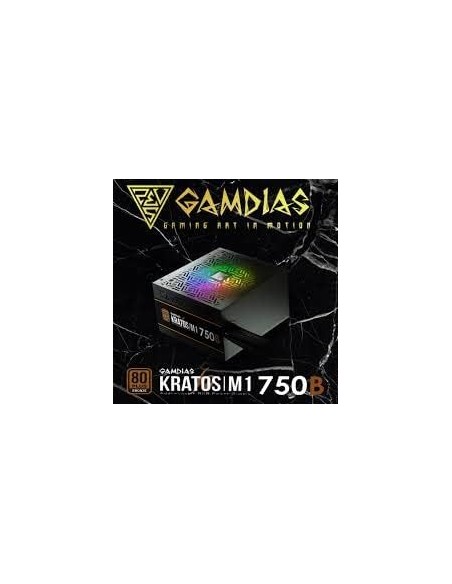 Fuente de alimentación GAMDIAS Kratos M1 750B  750 W 80+ Bronze, ATX compatible, iluminación RGB y ventilador silencioso