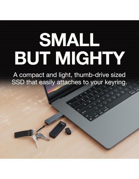 SSD portátil Seagate Ultra Compact 2TB  USB C 3.2 Gen 2, 1000 MB/s, resistente al agua y caídas  STMX2000400(Entrega en 60 días)