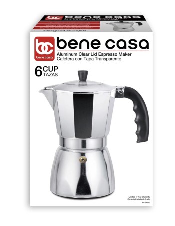 Cafetera de Estufa Bene Casa Aluminio 6 Tazas con Tapa... 2