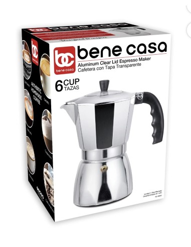 Cafetera de Estufa Bene Casa Aluminio 6 Tazas...