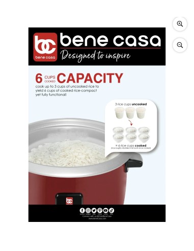 Arrocera eléctrica Bene Casa 6 tazas con...