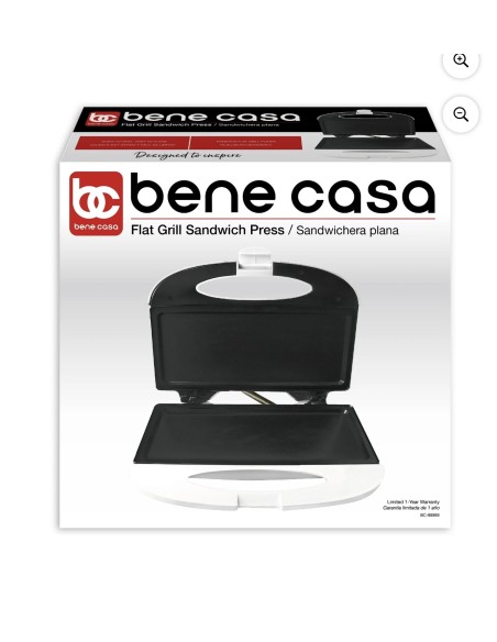 Plancha eléctrica para sándwich Bene Casa Flat Grill Sandwich Maker Blanco