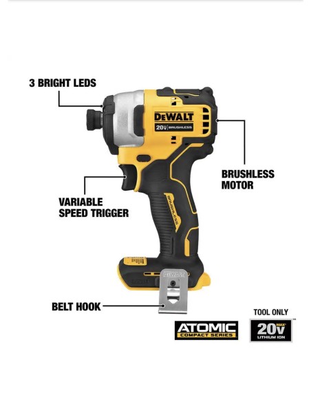 Kit DEWALT ATOMIC 20V MAX (2 herramientas) Taladro y destornillador de impacto con baterías y bolsa( entrega en 60 días aproxi)