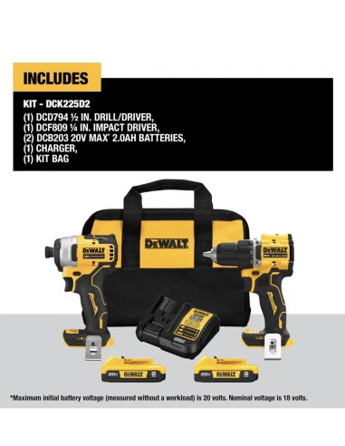 Kit DEWALT ATOMIC 20V MAX (2 herramientas)...