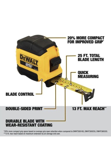 Cinta métrica DEWALT ATOMIC 25 ft × 1 1/8 in...