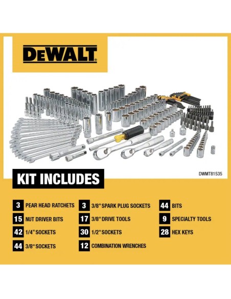 Juego de herramientas DEWALT Mechanics Tool Set de 247 piezas( entrega en 60 días aprox)