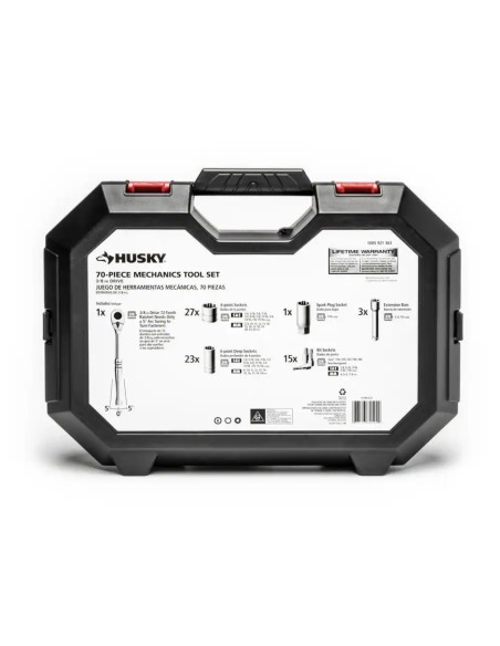 Juego de herramientas Husky 3/8 pulgadas Drive Mechanics Tool Set  70 piezas ( entrega en 60 días aprox)