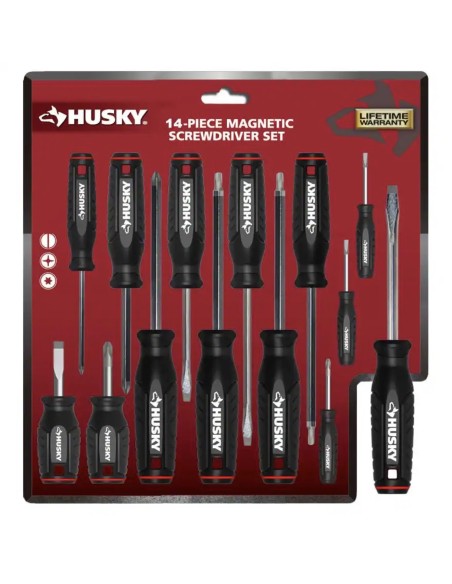 Juego de destornilladores Husky con punta magnética Set de 14 piezas (Entrega en 60 días aprox)