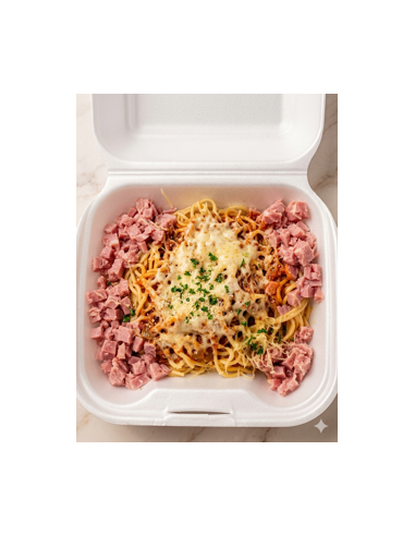 Espaguetis de Jamón y Queso