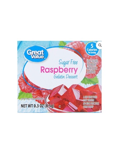 Great Value Postre de Gelatina de Fresa sin Azúcar 0.3 oz con 4 Porciones por Envase