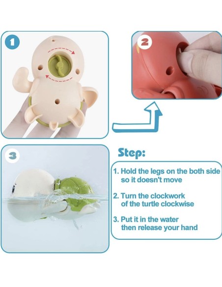 SEPHIX Go, Go! Lindos juguetes de baño para niños y niños (3 piezas)